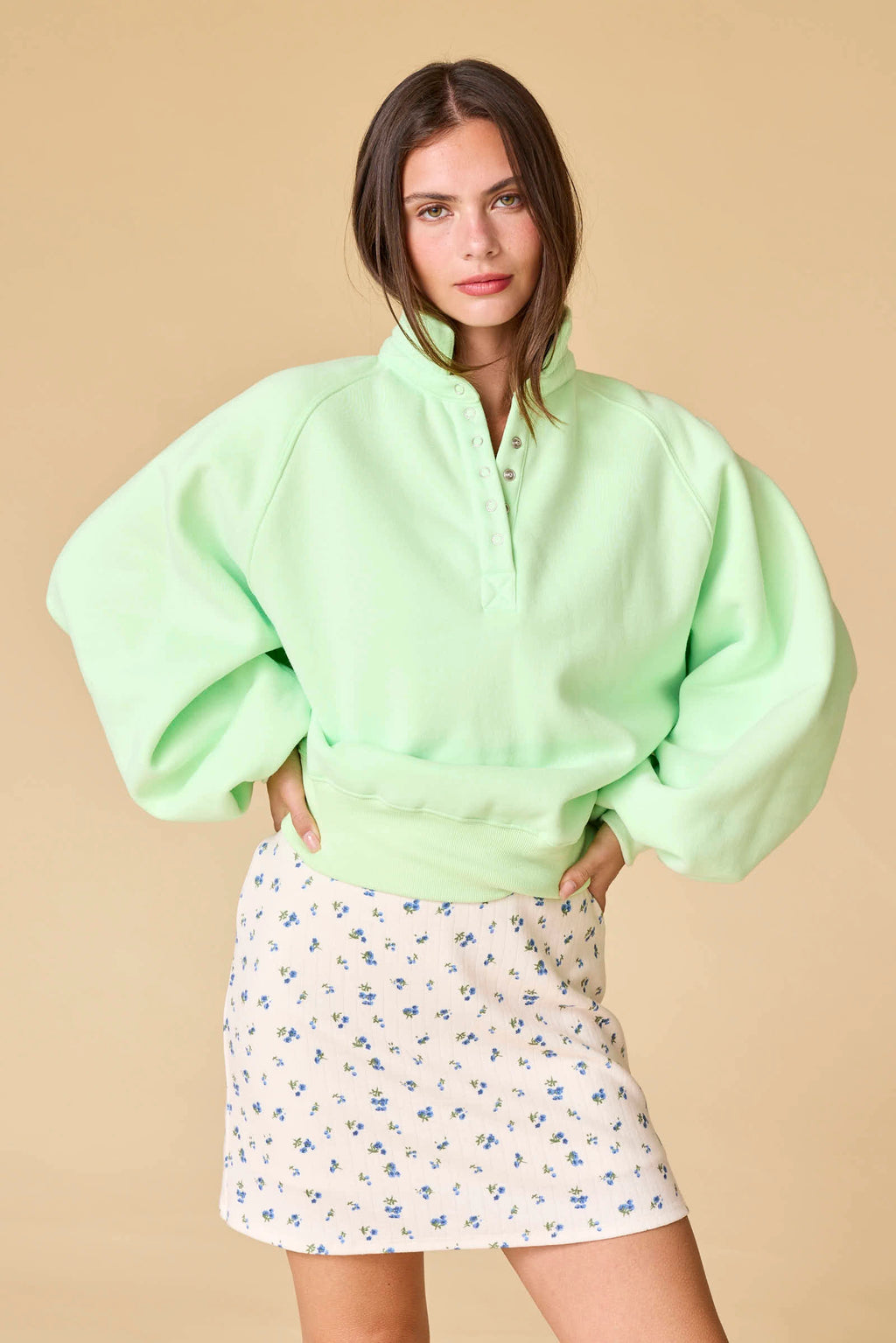 Piper Snap Button Collared Sweatshirt