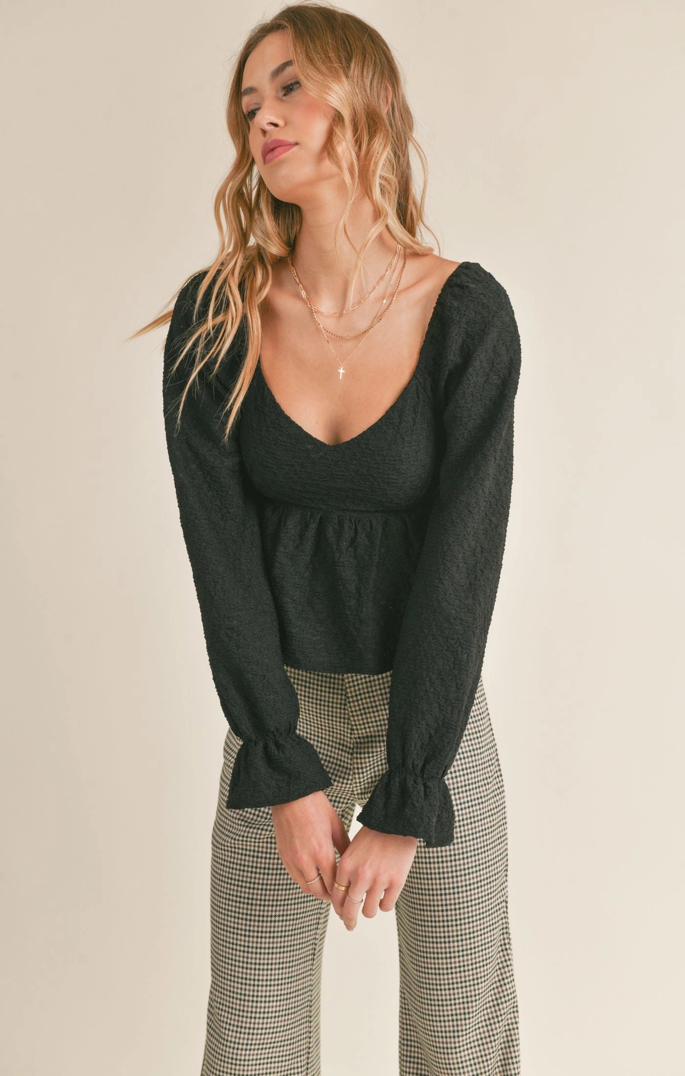 Sadie & Sage No Fuss Peplum Top