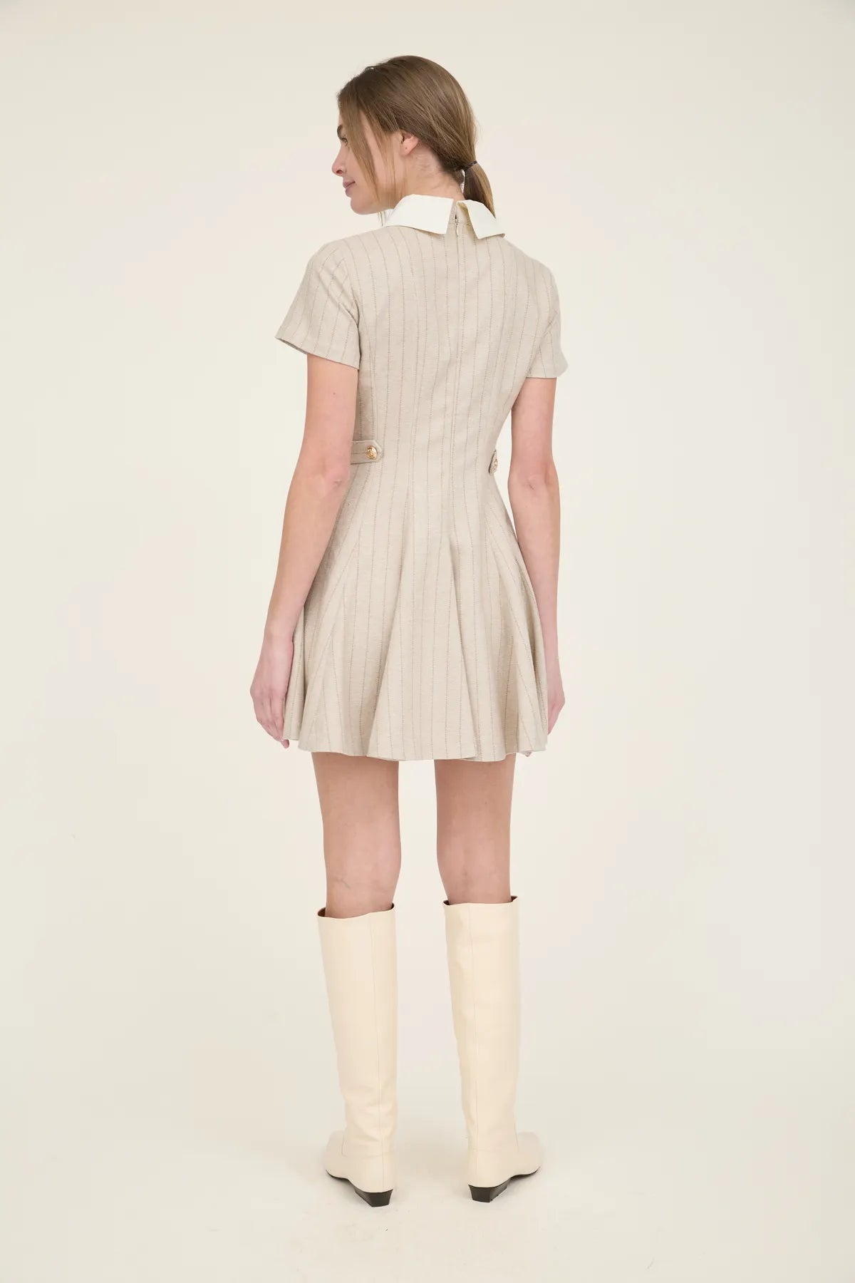 Zoe and Claire Short Sleeve Fit & Flare Shirtdress