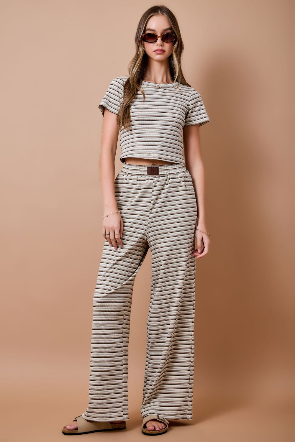 Stay Curious Striped Baby Tee
