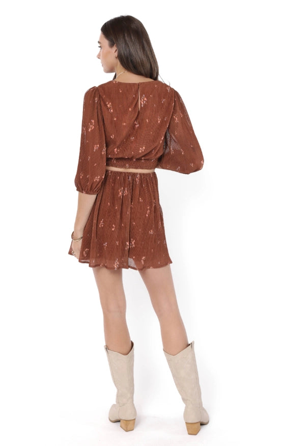 Sadie and Sage Last Dance Plisse Swing Mini Skirt