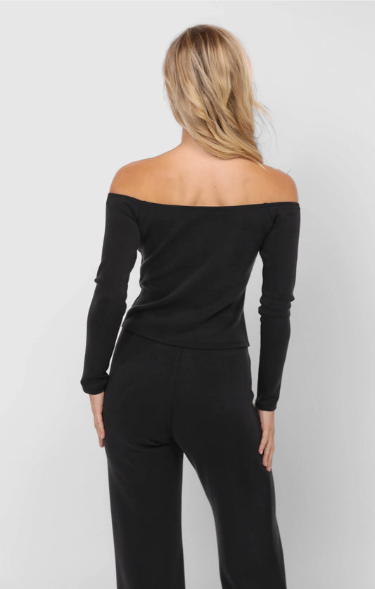 Sadie and Sage Hustle Off Shoulder Knit Top