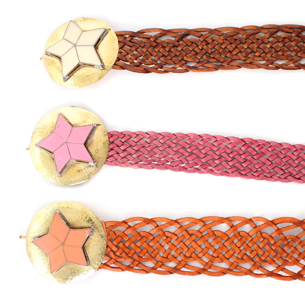 Leather Belt with Star Buckle