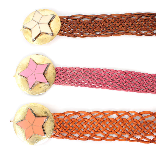 Leather Belt with Star Buckle