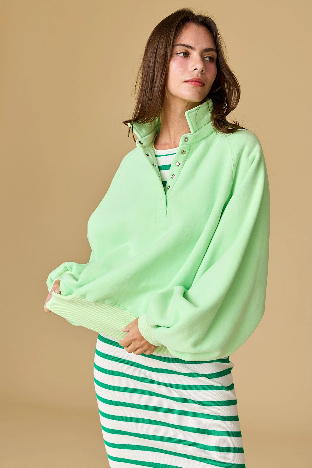 Piper Snap Button Collared Sweatshirt