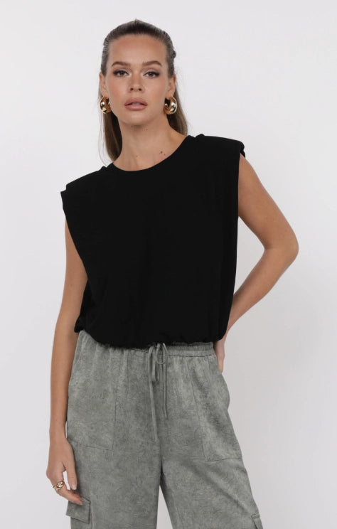 Sage the Label So Into You Knit Shoulder Pad Sleeveless Top