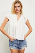 Mustard Seed Ruched Ruffle Top