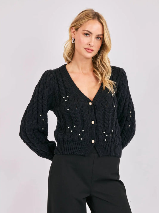 Sadie & Sage Jewel Box Pearl Embellished Cardi