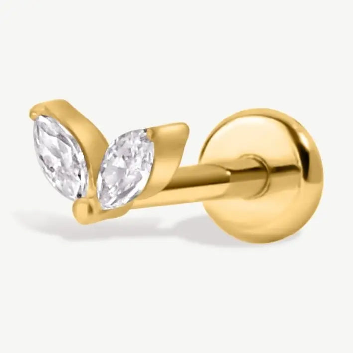 Aiti Duo Marquise Flat Back Stud
