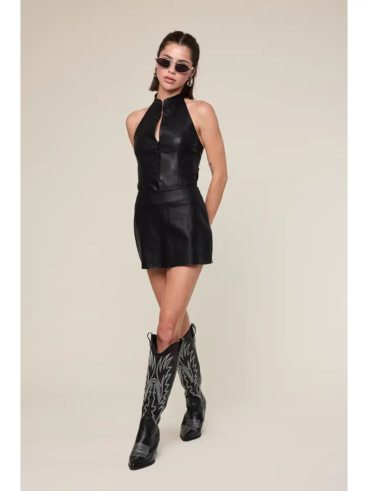 Go Your Own Way Leather Mini Skort