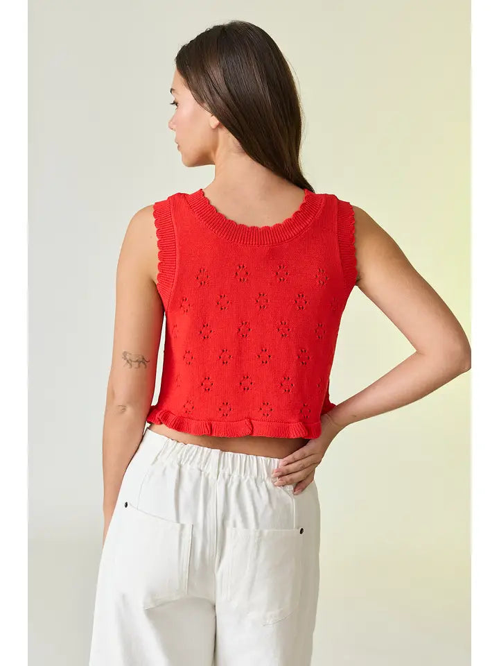 Stella Ruffle Short Sleeve Sweater Top