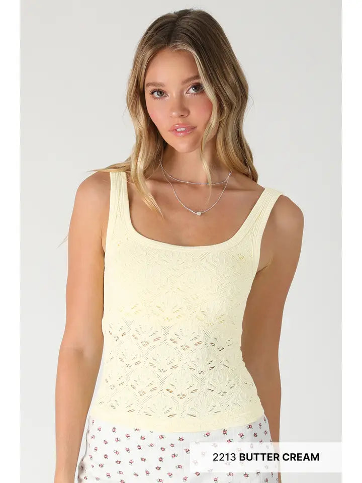 NIkiBiki Floral Textured Lace Tank