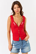 Embroidery Detailed Sleeveless Top