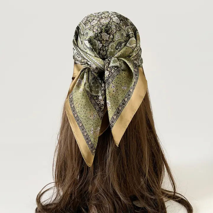 Retro paisley Print Square Scarf