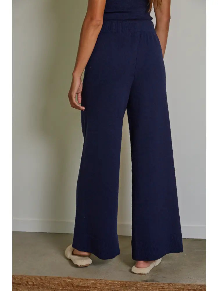 Knit Sweater Cotton Nylon Polyester Wide Leg Pants