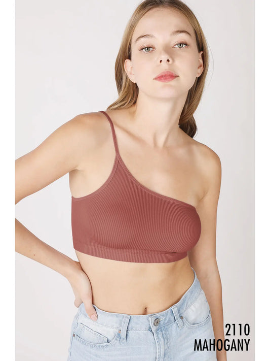NikiBini One Shoulder Ribbed Bralette