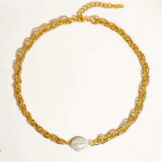 Loan 18K Bold Pearl Chain Necklace