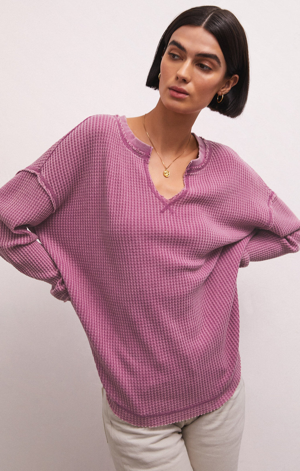 Z Supply Driftwood Thermal LS Top