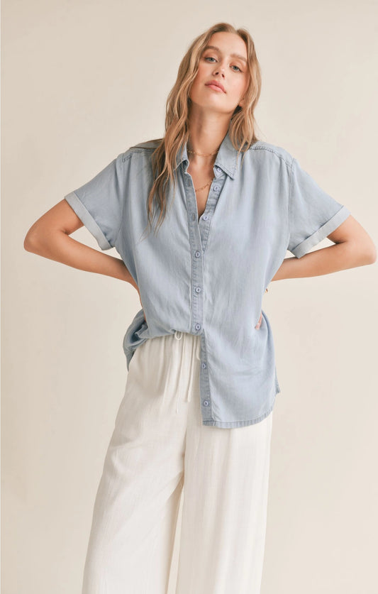 Sadie & Sage Soft Breeze Chambray Shirt