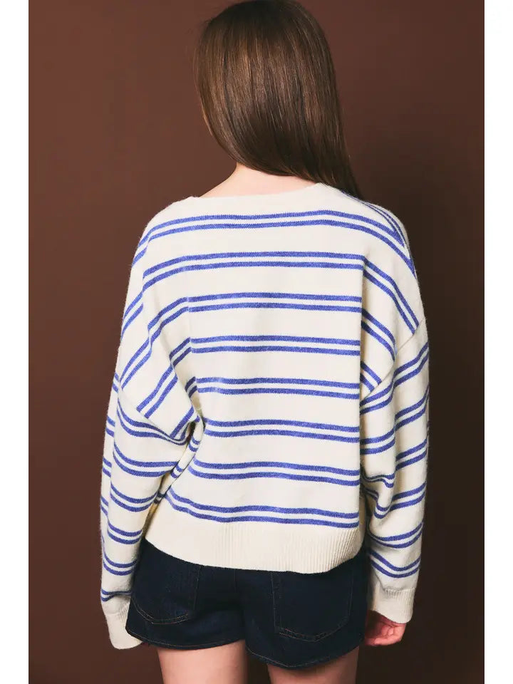 Adventure Awaits Stripe Knit Sweater Top