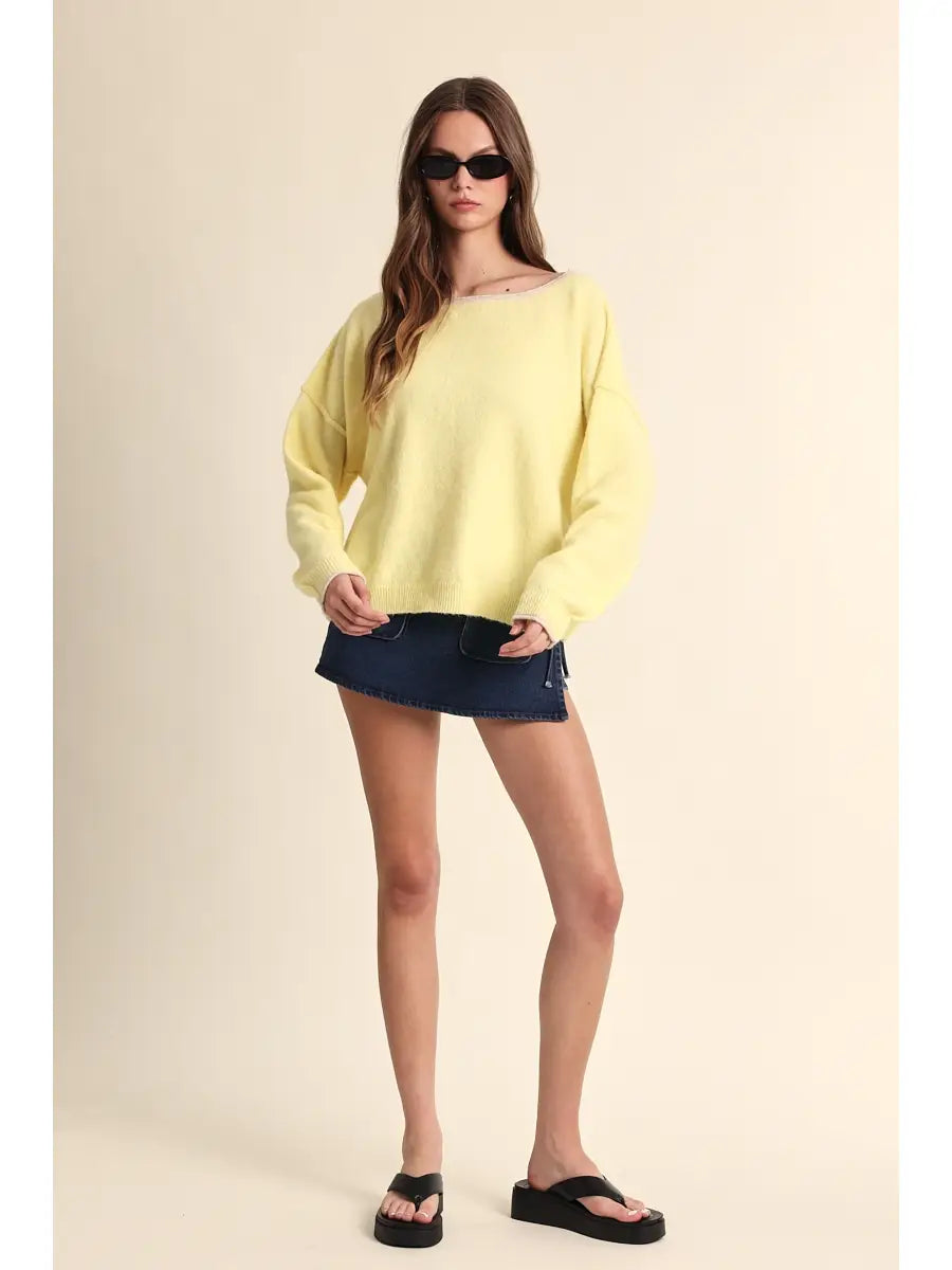 STM Soft Color Boat Neck Sweater