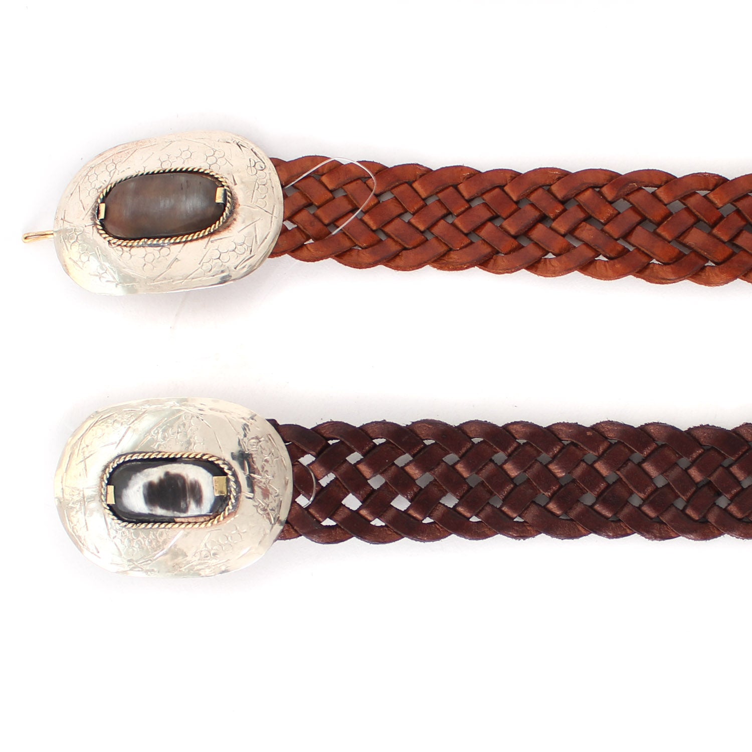 Thin Leather Belt with Round Buckle