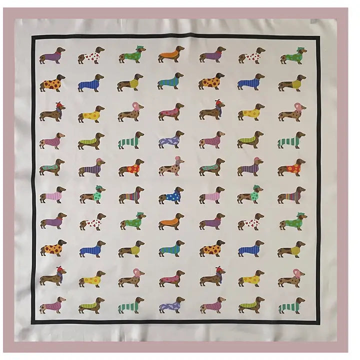 Versatile Dachshund Print Bandana Scarf