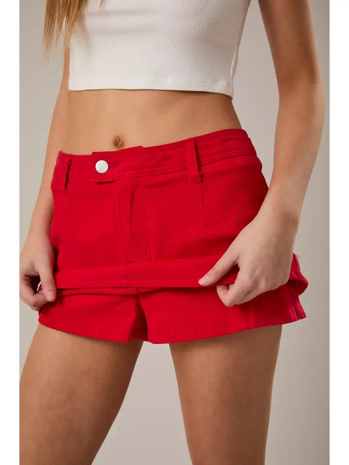 MID-RISE TWILL SKORT