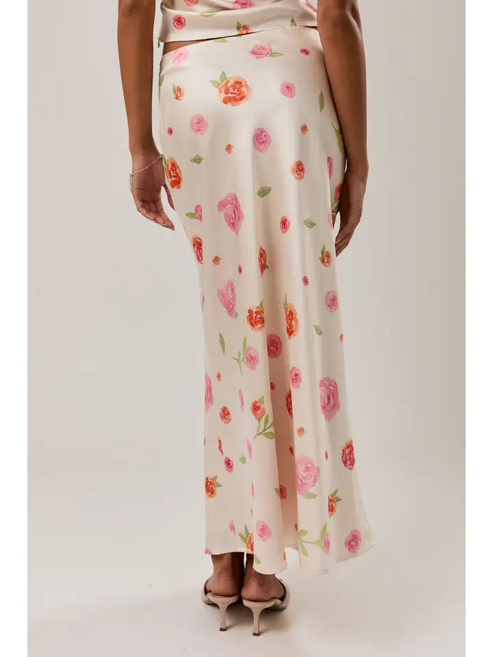 Mid Waisted Bias Midi Skirt