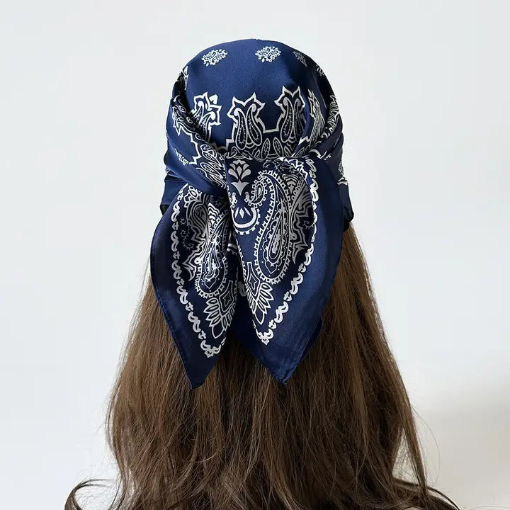 Retro paisley Print Square Scarf