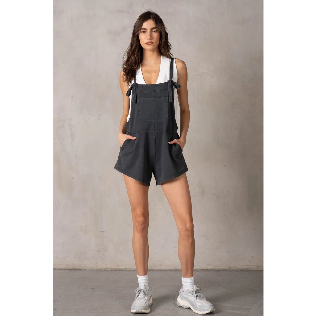 Cotton Modal Terry Tie Adjustable Romper