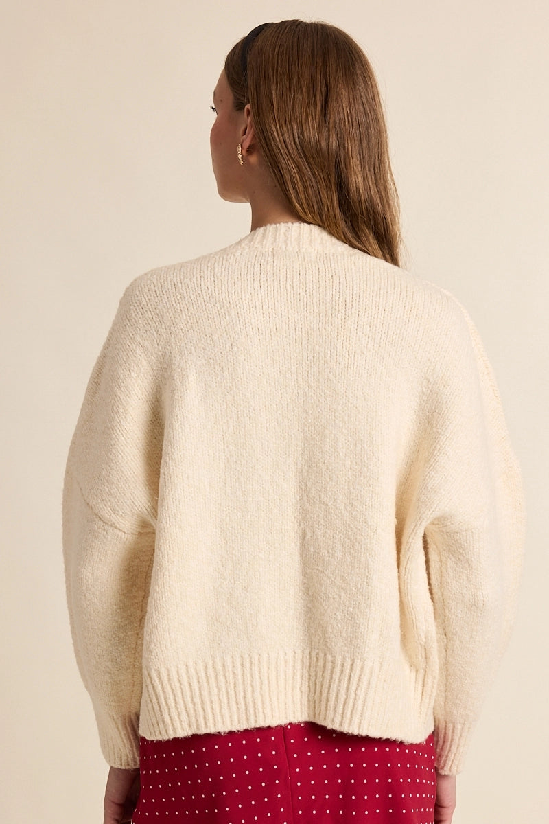 Cozy Soft Color Preppy Knit Sweater Cardigan