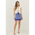 Cotton Eyelet Woven Vest with Scalloped Edge