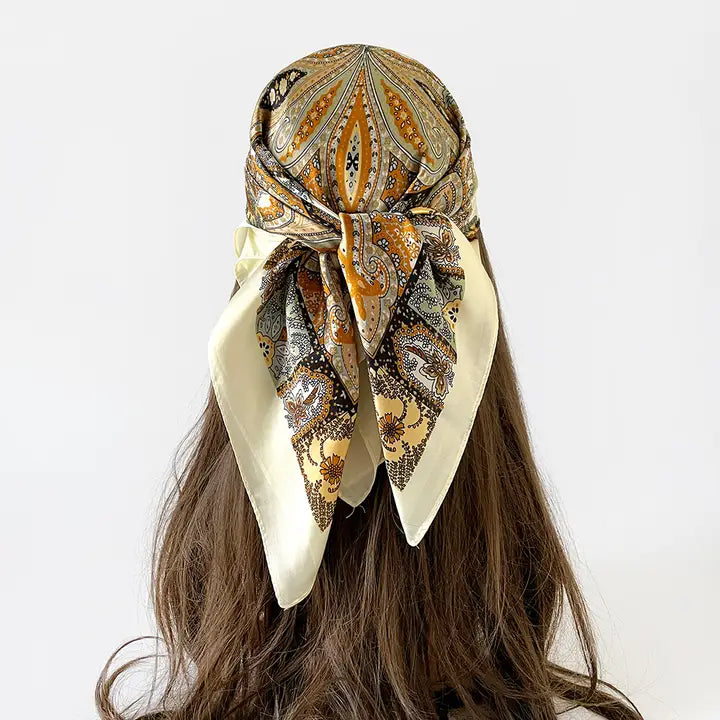 Retro paisley Print Square Scarf