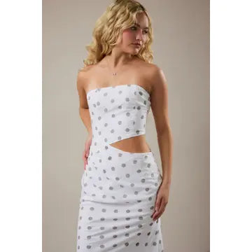 Cut Out Detail Tube Maxi Dress