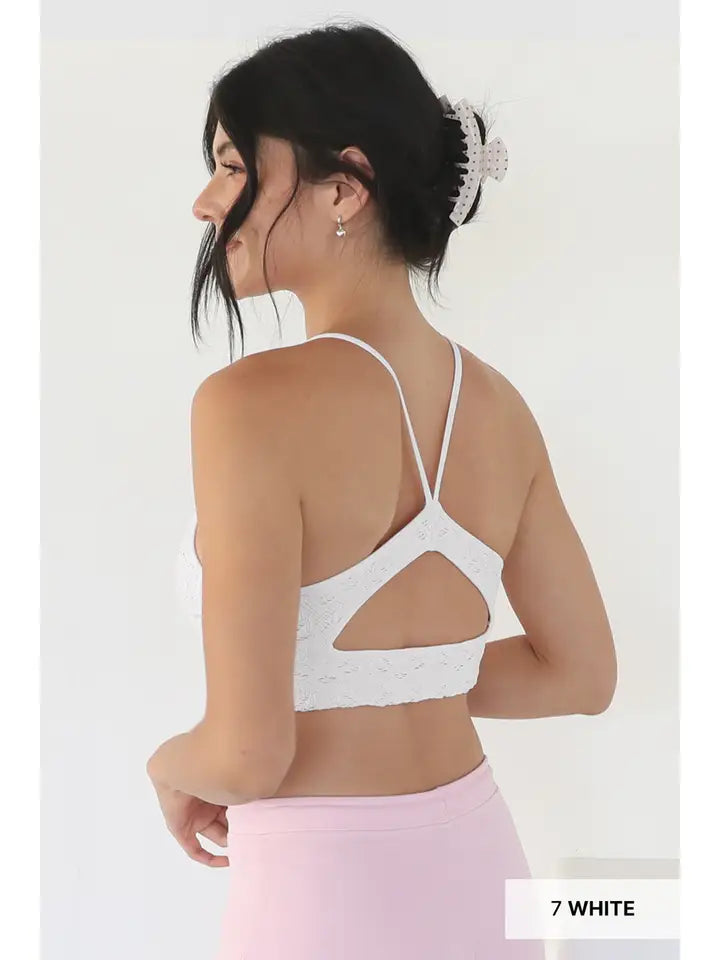 NikiBiki Textured Lace Triangle Cut-Out Bralette