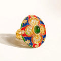 Darla 18K Gold Vintage Statement Oval Ring