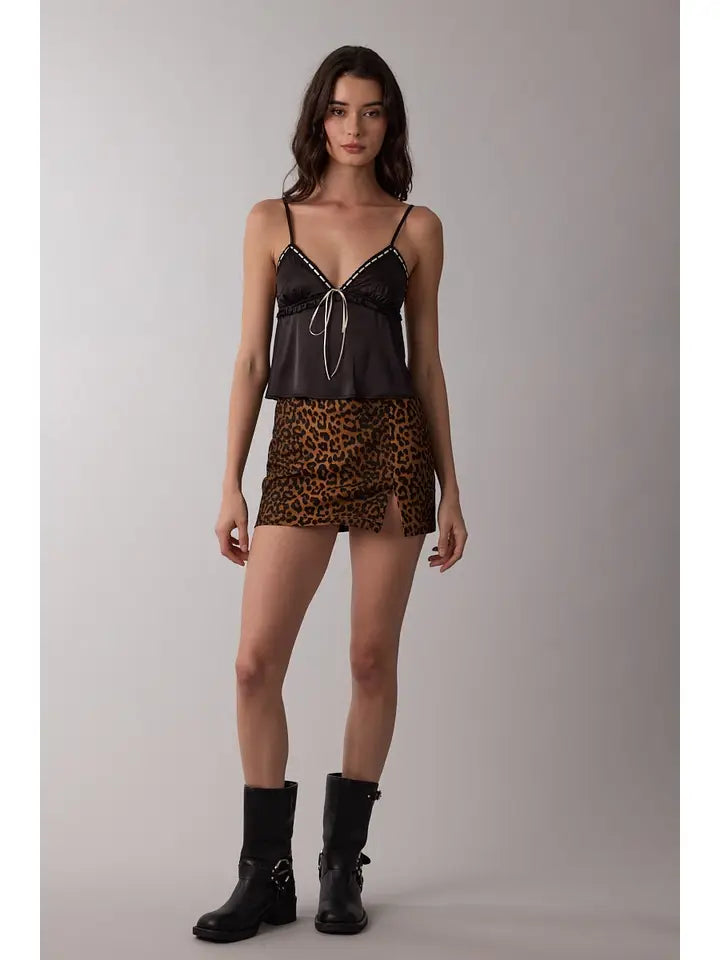 STM LEOPARD PRINT MINI SKORT