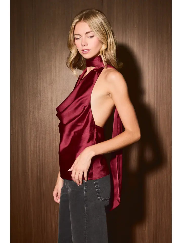 Restless Soul Scarf Backless Halter Top