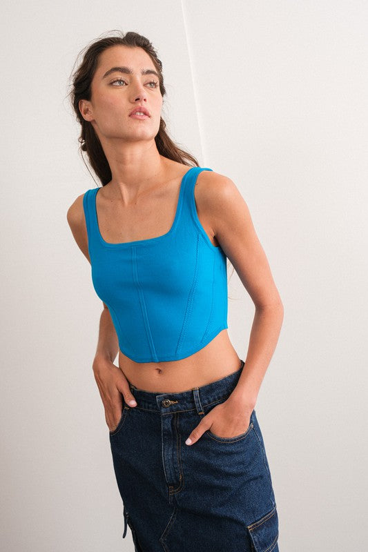 KEYLA SQUARE NECK KNIT TOP