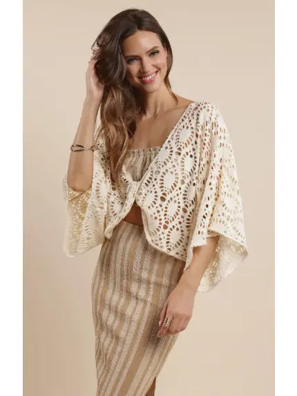 Sage the Label Pebble Path Twist Front Knit Top