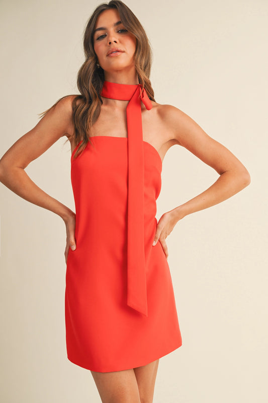 Choker Tie Mini Dress