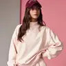 Mock Neckline Oversized Sweatshirt