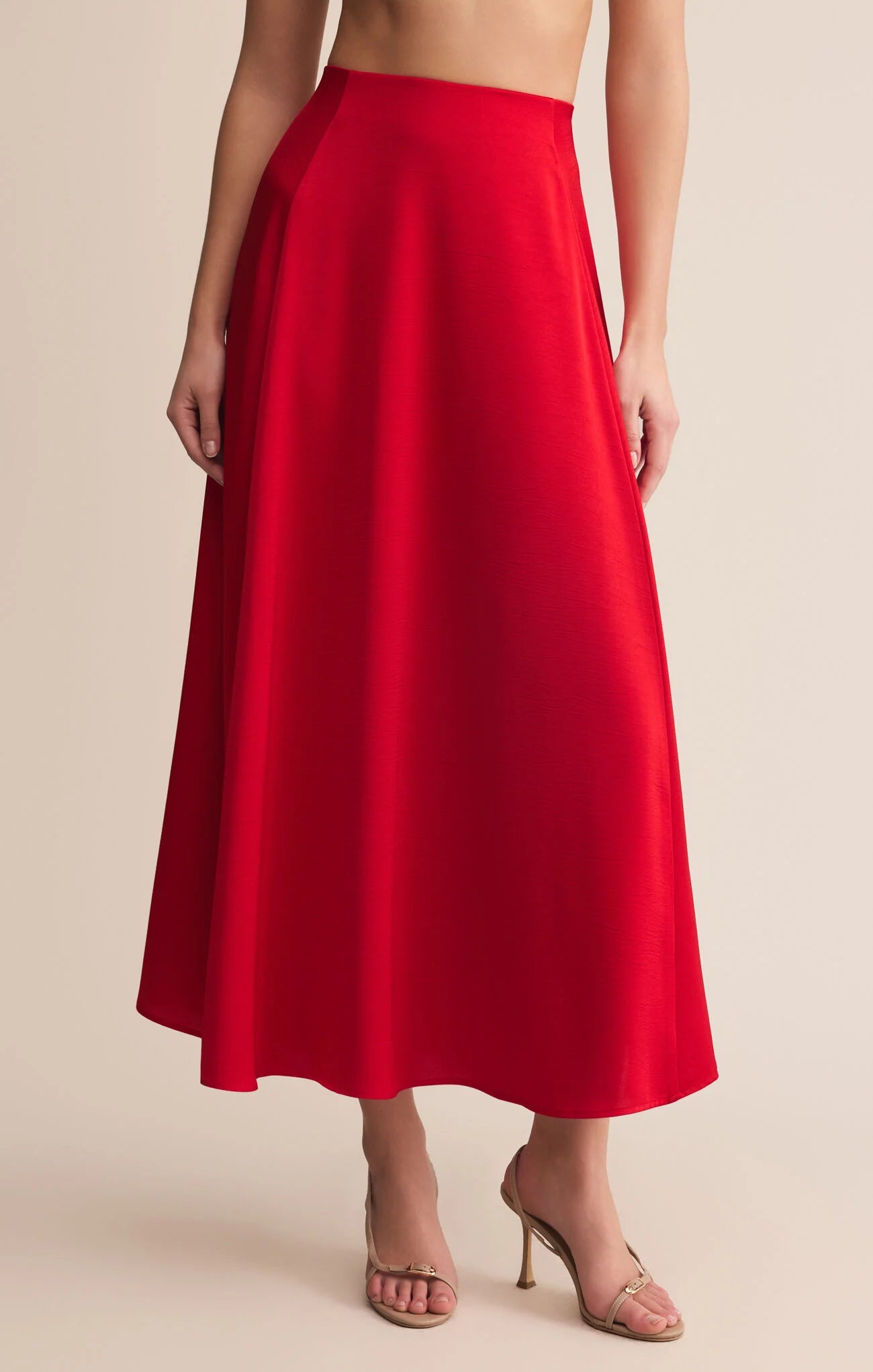 Z Supply Northpointe Midi Skirt Festive Red