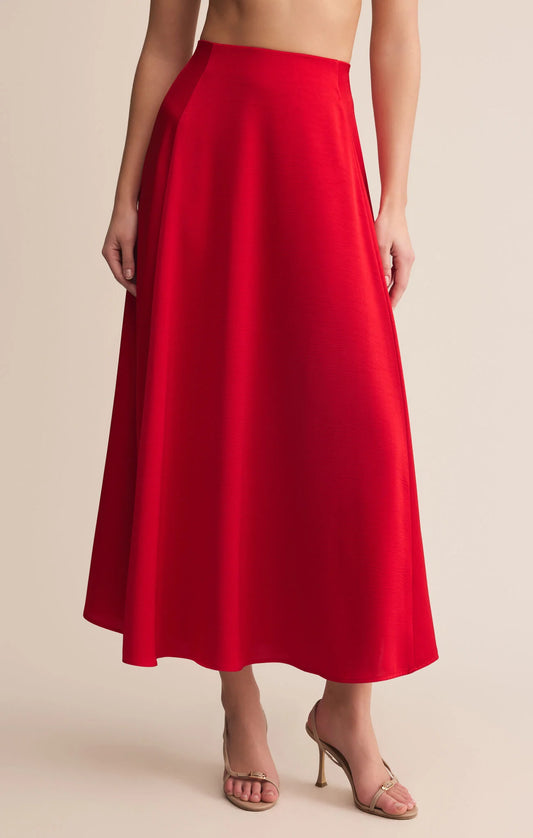 Z Supply Northpointe Midi Skirt Festive Red