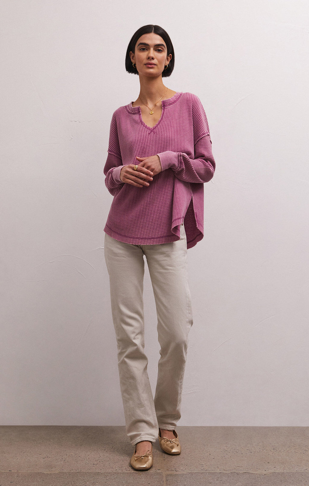 Z Supply Driftwood Thermal LS Top