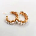 Ellie Single Pearl Line Mini Hoop Earring