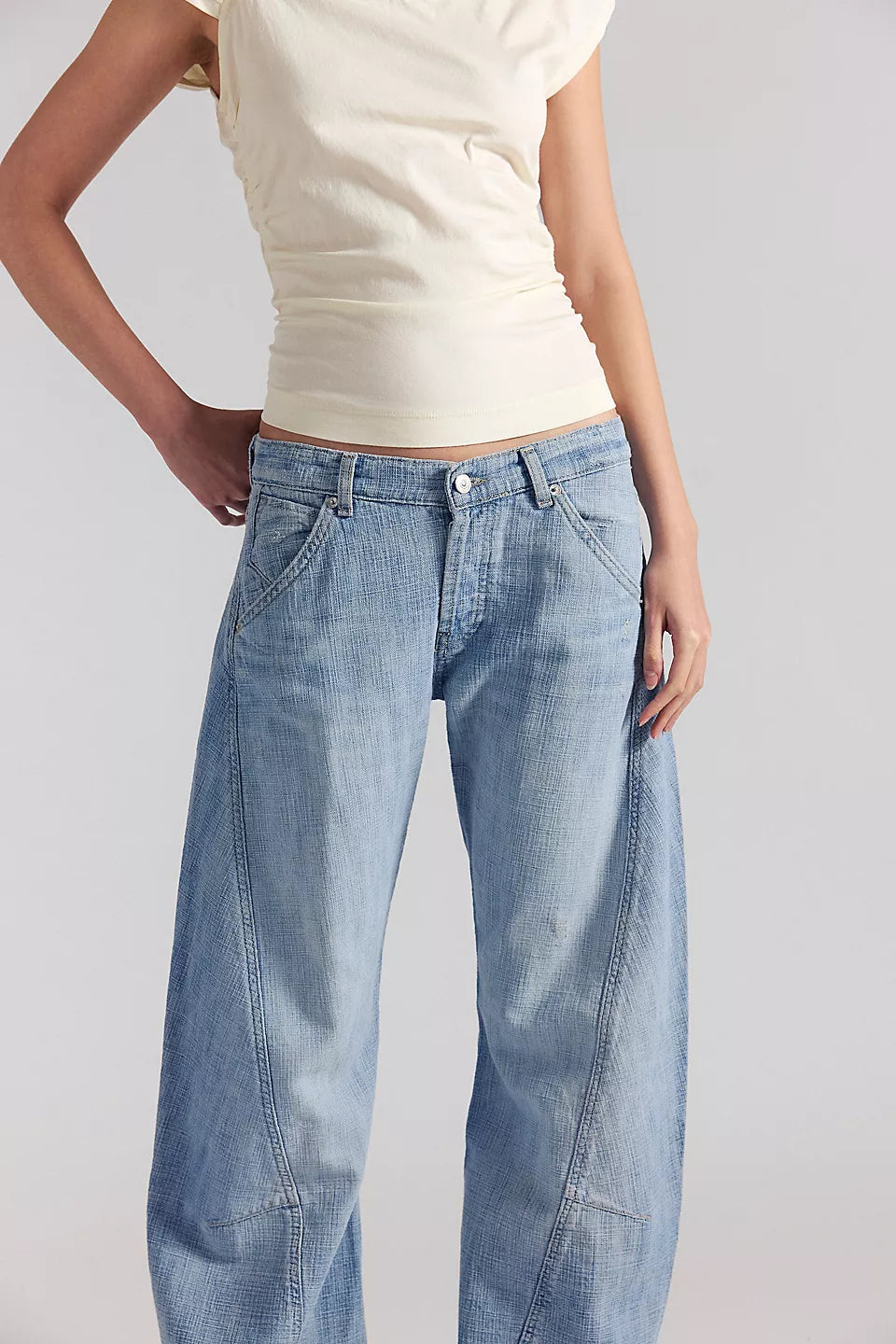 Free People Highland Low Rise Bowed Jean