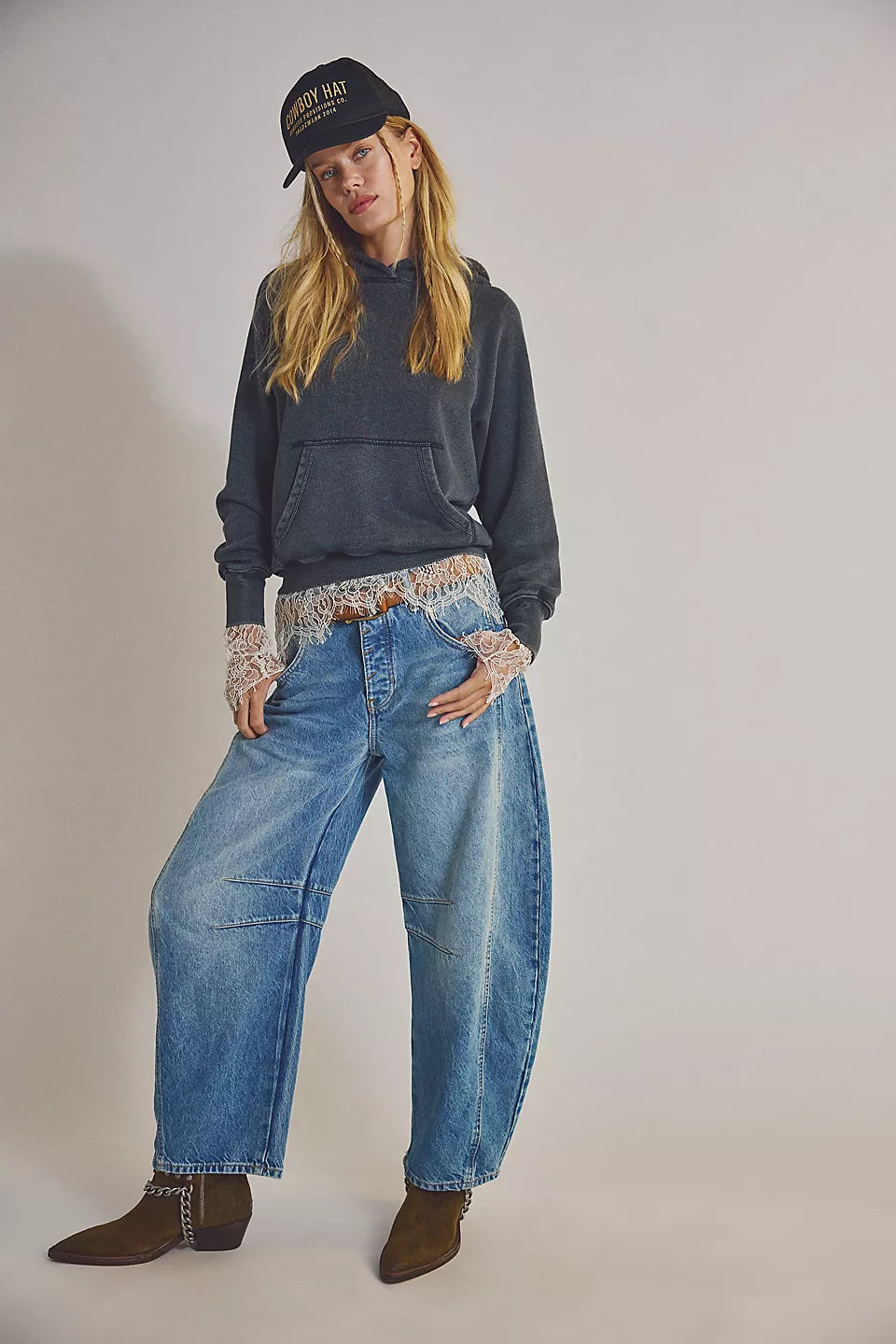 Free People Lucky You Mid Rise Barrel