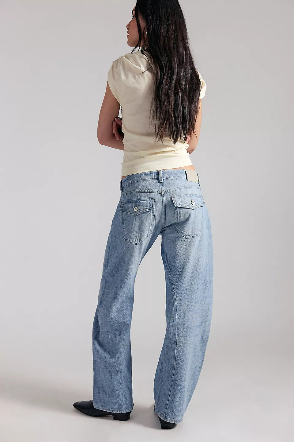 Free People Highland Low Rise Bowed Jean
